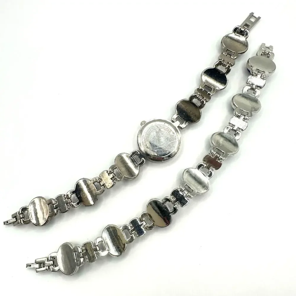 Strada silver tone genuine blue lapis lazuli quartz ladies watch bracelet set